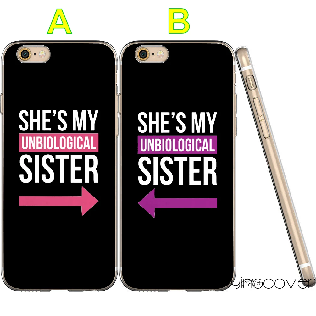Coque unbiomic Sister Best Friend прозрачный мягкий силиконовый чехол из ТПУ для iPhone X 7 8 Plus 5s 5 SE 6
