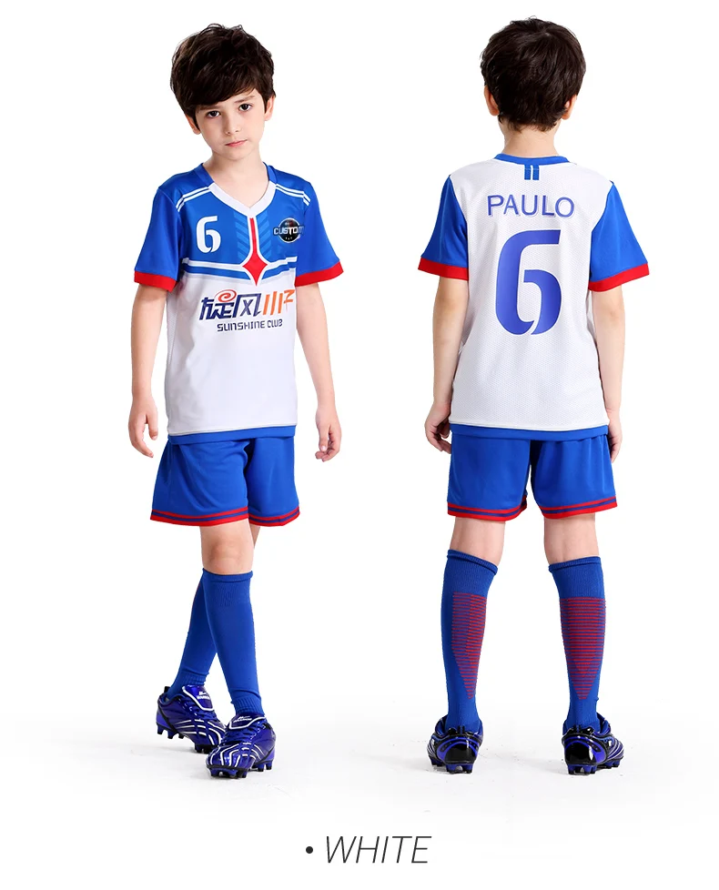 Футбольные Детские майки из Джерси года, детские футбольные формы на заказ, набор для мальчиков, командные тренировочные рубашки, дышащий спортивный комплект 4XS-M