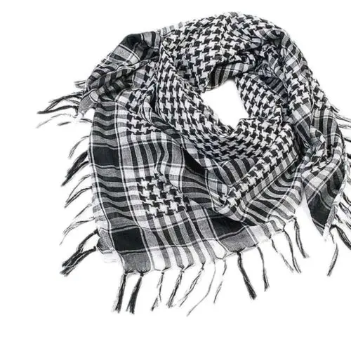 Женский мужской унисекс арабский шемаг Keffiyeh палестинский Шарф Шаль Обертывание шарфы это красивый шарф для вас - Цвет: Black and white