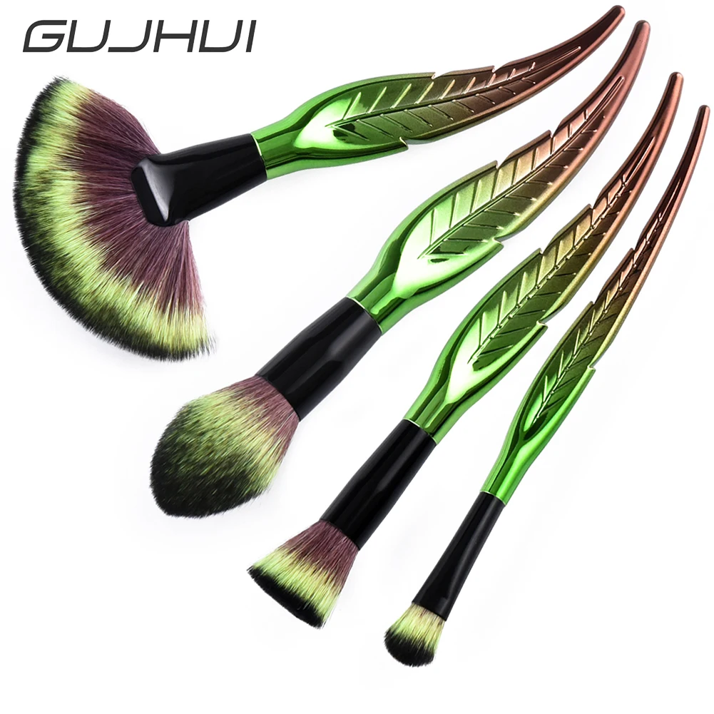 

GUJHUI Fashion Foundation Concealer Eyeshadow Face Nose Women Leaf Makeup Brush