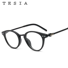 TESIA, винтажные круглые очки, оправа для женщин и мужчин, унисекс, с заклепками, прозрачные очки, крестообразные оптические оправы, Lunette de vue femme
