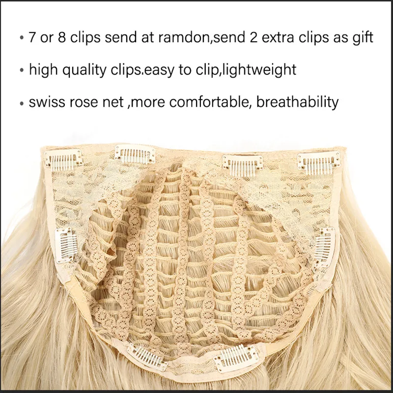 Synthetic 24" 60cm Long Straight U part Half Wig Hair Wigs For Women High Temperature Fiber False Hair Clips Extesion UW03