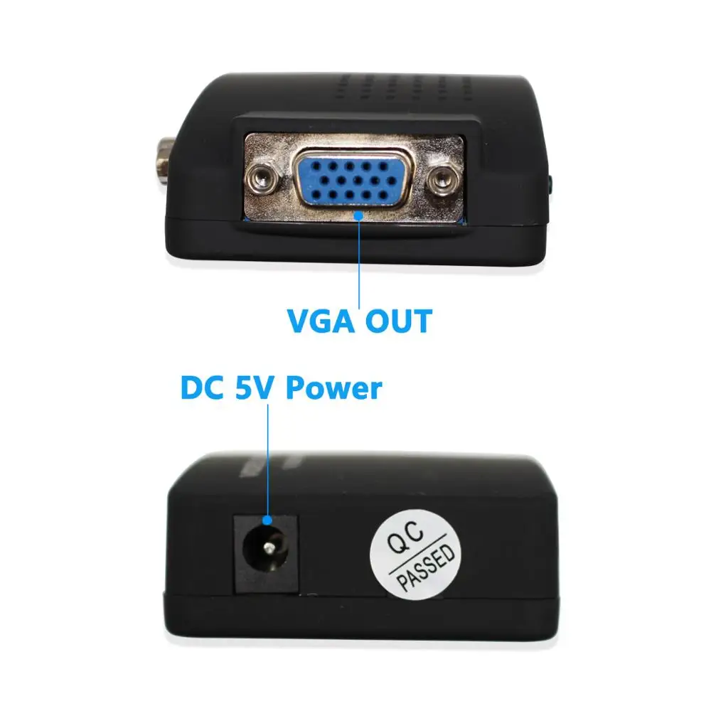 RCA CVBS композитный s видео AV в VGA выход конвертер адаптер для монитора ноутбука