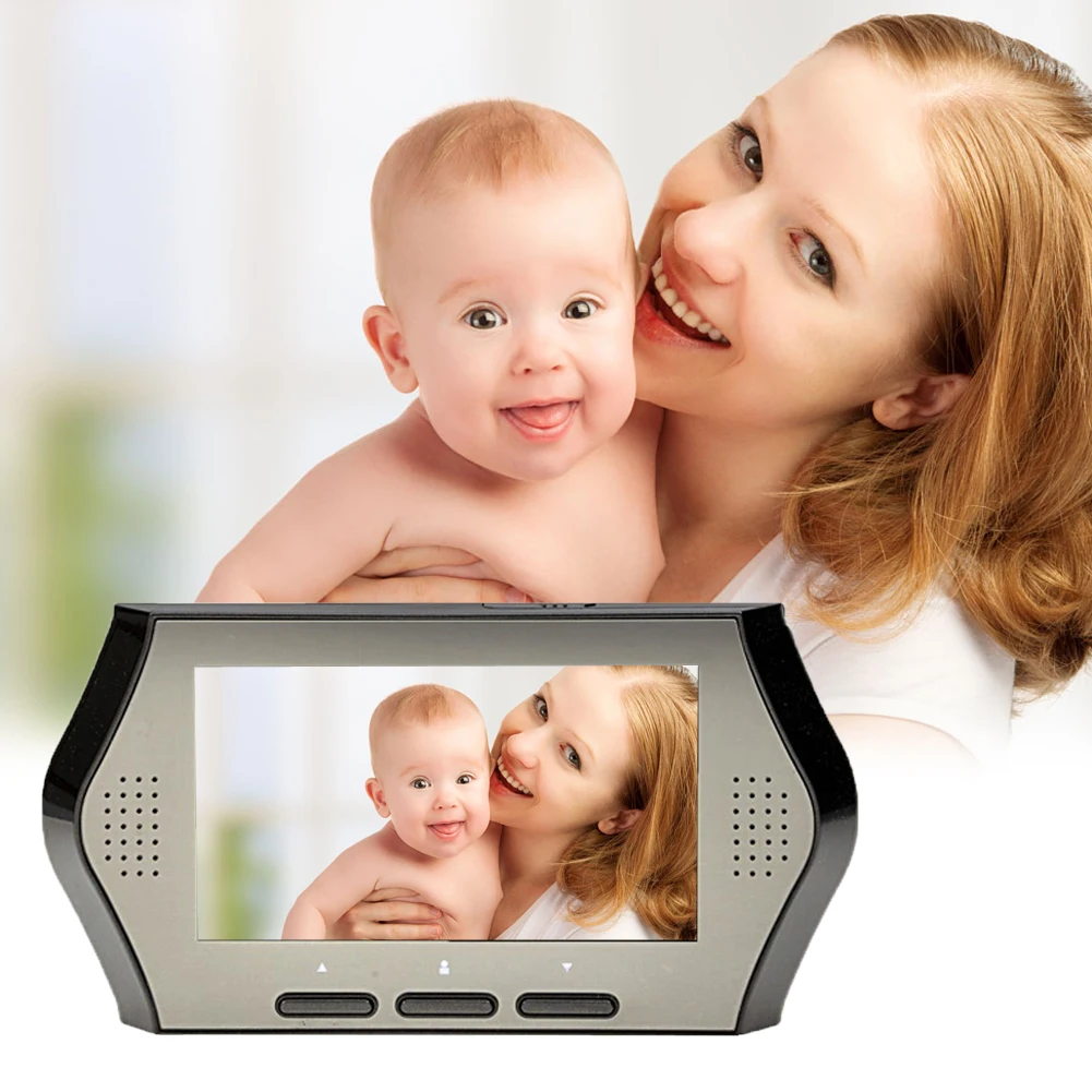 

4.3 inch LCD Digital Visual Doorbell Motion Detecting Door Peephole HD Wireless Visual Monitor Night Vision Door Viewer EU Plug