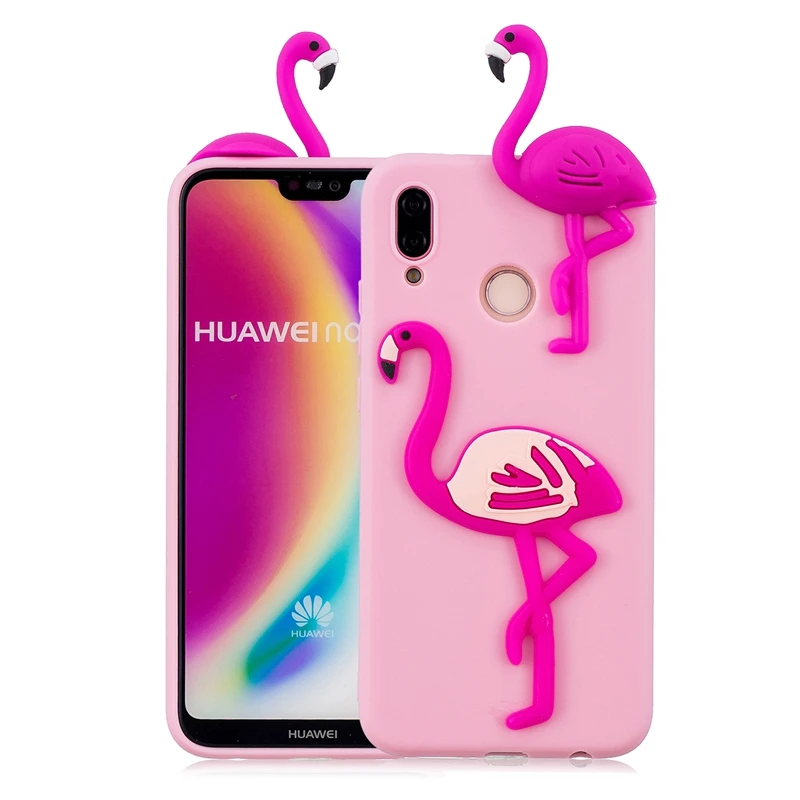 Huawei P20 Lite чехол для телефона, мультяшная панда, кактус, кактус, карамельный силиконовый чехол, чехол для Funda huawei P20 Pro P20Lite Nova 3E чехол etui - Цвет: flamingo