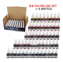 Пигментные чернила для татуажа, набор(8 мл), 54 цвета, для тату-машинки, пигментные картриджи для перманентного макияжа