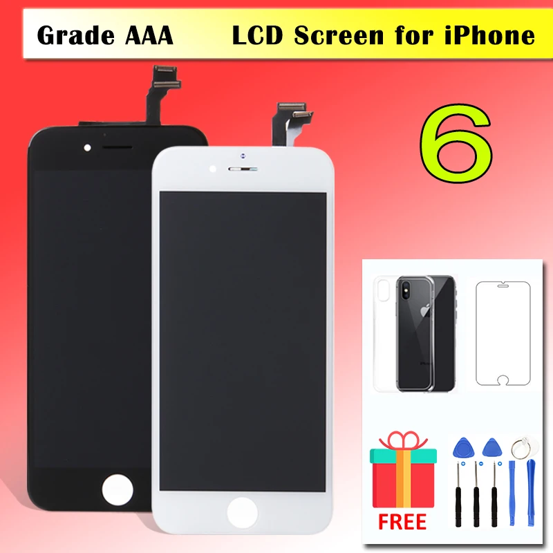 

AAA Quality For iPhone 6 6G LCD Screen With Touch Digitizer Assembly Replacement For iPhone6 LCD Display White Black Pantalla