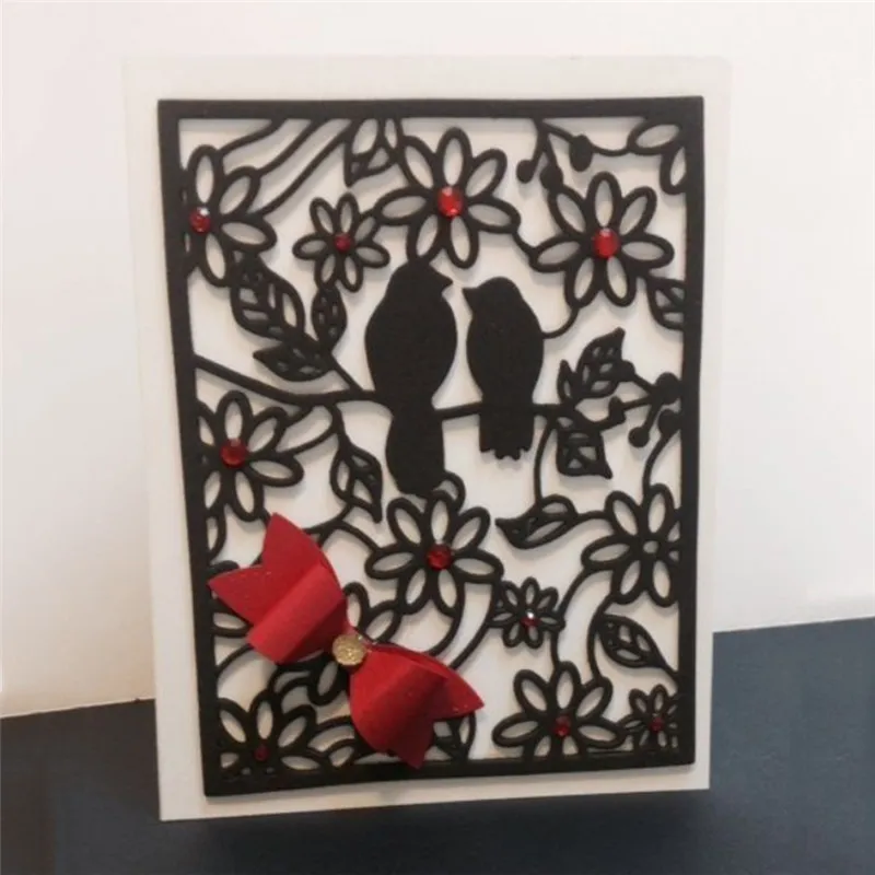 

Naifumodo Bird With Flowers Metal Cutting Dies 2019 New Dies for Scrapbooking Crafts Embossing Stencil Card Decor Cutting Dies