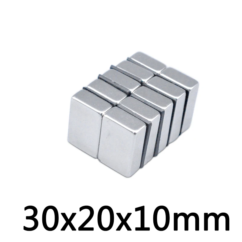 

1pcs Neodymium magnet 30x20x10 Rare Earth Strong block permanent 30*20*10mm fridge Electromagnet NdFeB nickle magnetic square