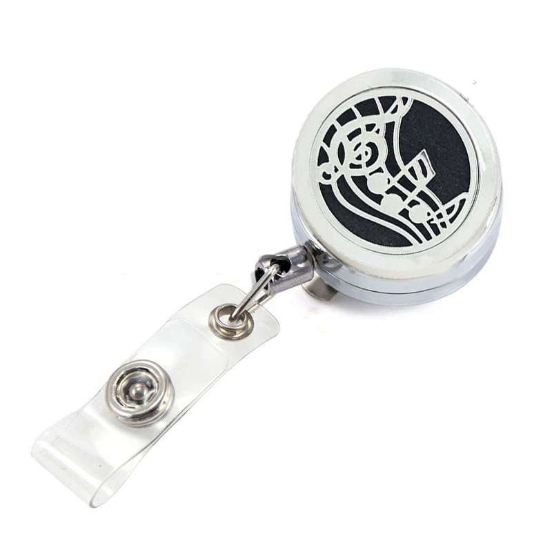 

Music Aromatherapy Locket Retractable Badge Reel Key Lanyard Name Tag Card Holder