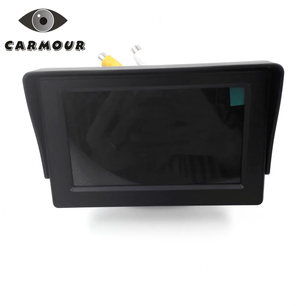 

CARMOUR 4.3" TFT Color Digital LCD Car Reverse Rearview Monitor 16:9 4.3 inch for Car Parking Backup Camera DC 12V with Bracket