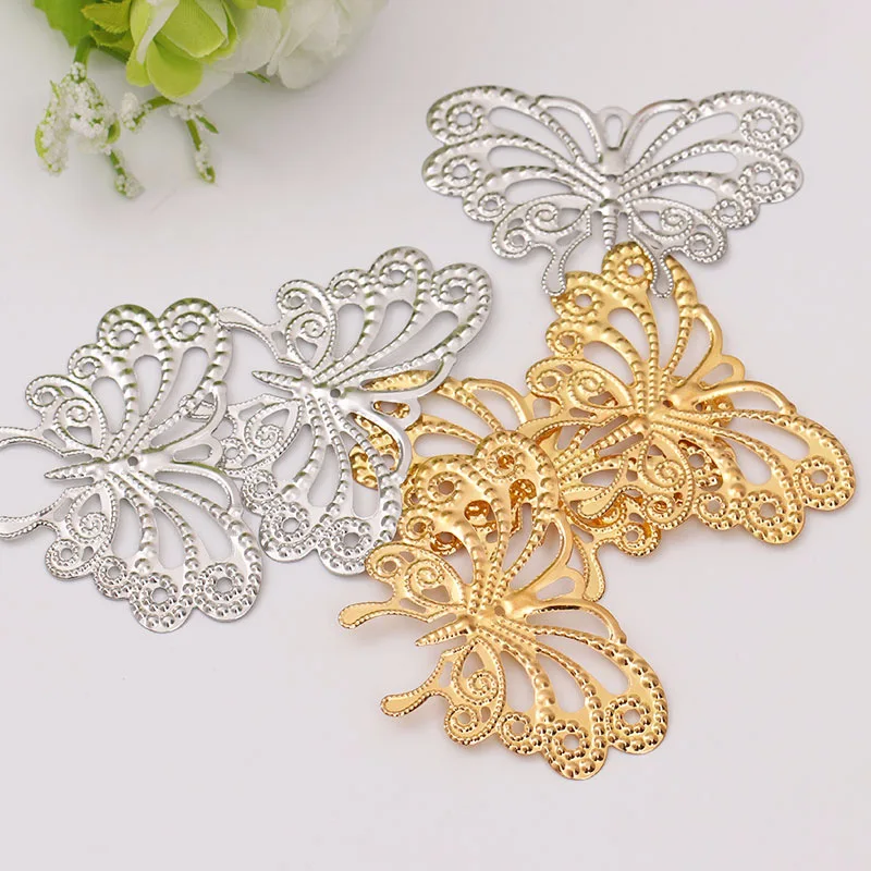 59mm 30Pcs Vintage Butterfly Filigree DIY Metal Connectors Crafts Accessories Charm Pendant | Украшения и аксессуары