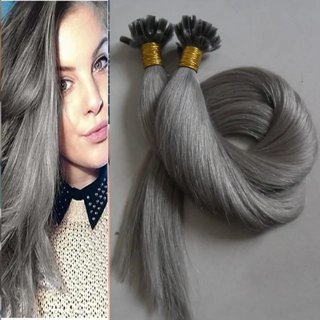 Aliexpress Online HOT Sales 100g Grey Hair Extension Brazilian Remy