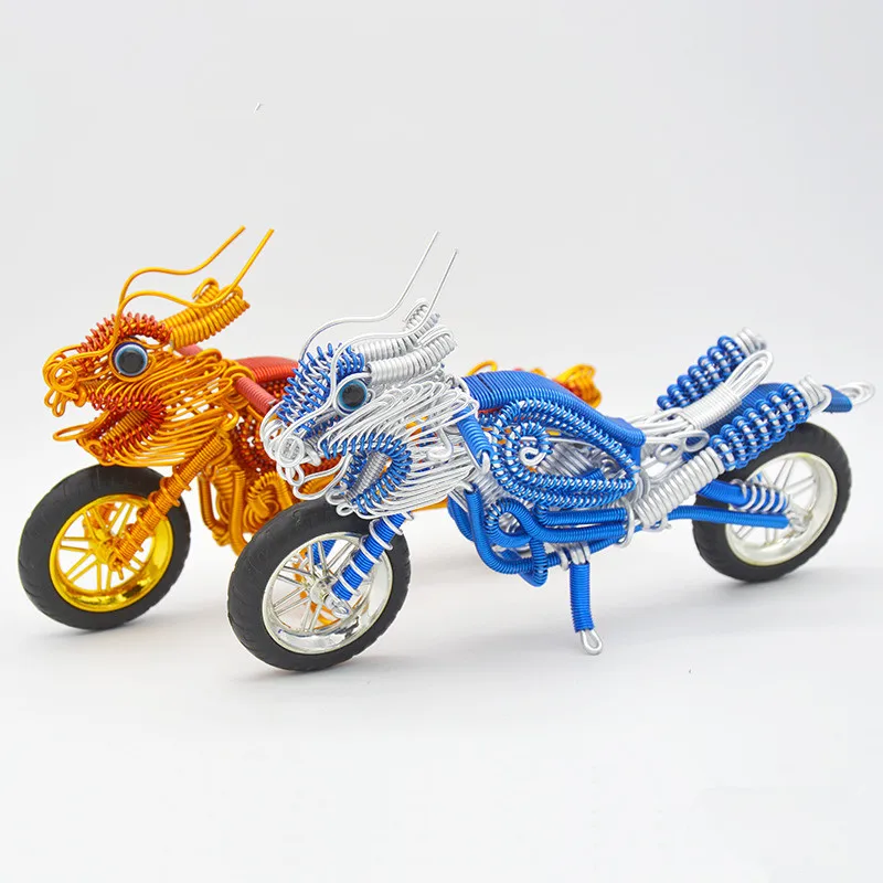 

Coloured Aluminum Wire Hand-made Bibcock Motorcycle DIY Handwoven Handicraft Vehicle Model Decoration of Home Furnishings Gift