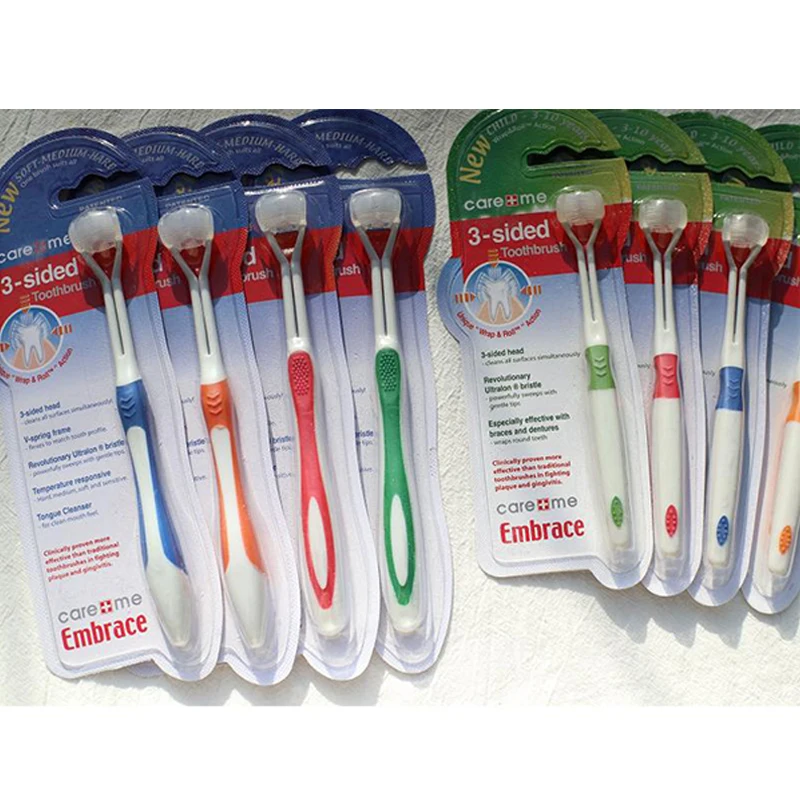 

Hot Selling 3 Sided Silicone Professional Safety Teeth Brush Oral Health Cleaner Dental Clean Toothbrush Nano Brush Oral Care