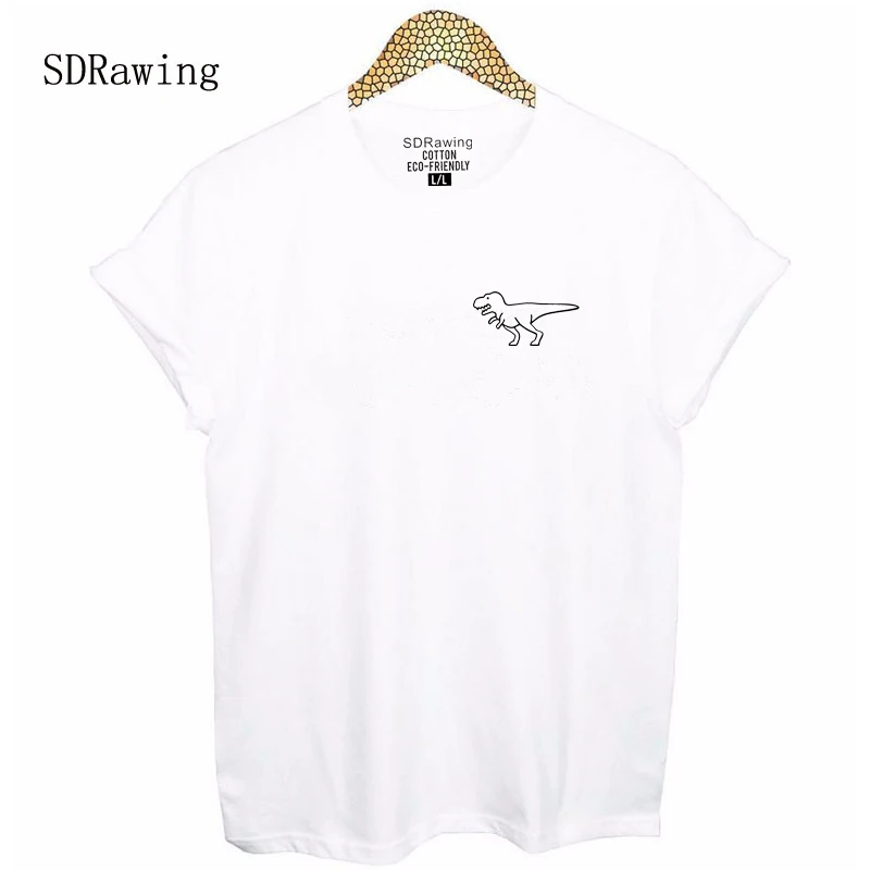 الديناصور ديناصور جيب القطن t قميص الجوراسي الحيوان لطيف قميص Womans المحملة تي شيرت هدية دينو هدية عيد ميلاد قمم هبوط السفينة