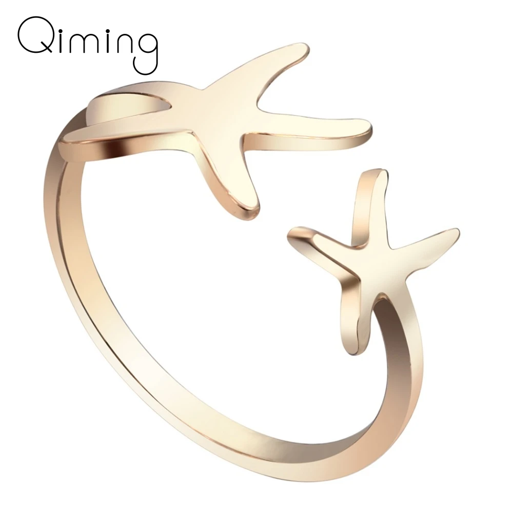 

Gold Silver Ocean Starfish Ring Women Adjustable Twinkle Star Ring Nautical Beach Sea Star Cheap Rings Wholesale Jewelry
