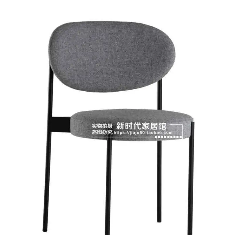 20%Nordic Iron Dining Chair Simple Modern Chair Home Cafe Hotel Fabric Designer Chair Leisure Stool