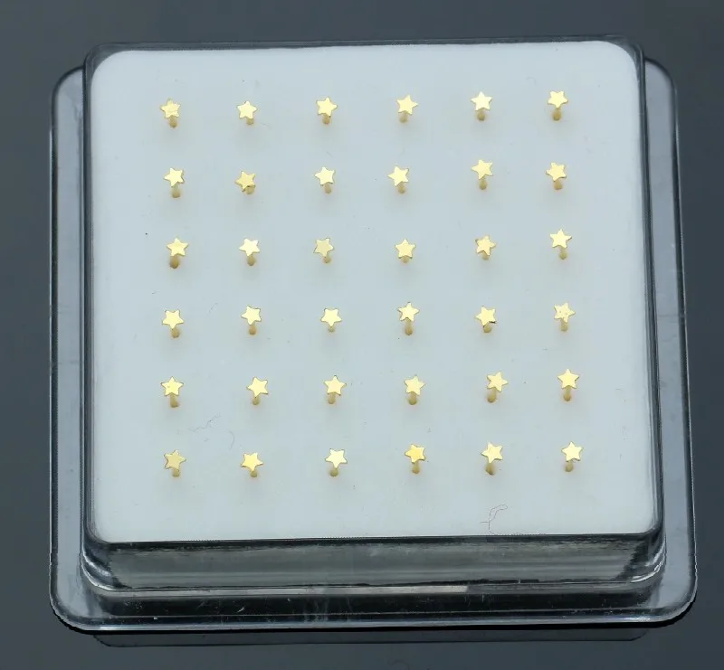 

36 pcs/box 925 sterling silver star nose stud piercing nariz body piercing jewelry
