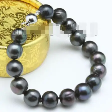 

FREE SHIPPING HOT sell new Style >>>>fashion new 11-12mm natural white black freshwater pearl bracelet
