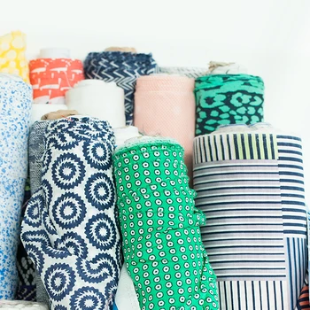 

Printed abstract geometric and dots and striped silk blends cotton fabric,sewing for dress,skirt,shirt,lining,craft by the yard