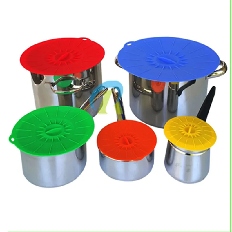 Set of 5 Silicone Microwave Bowl Cover Cooking Pot Pan Lid Cover