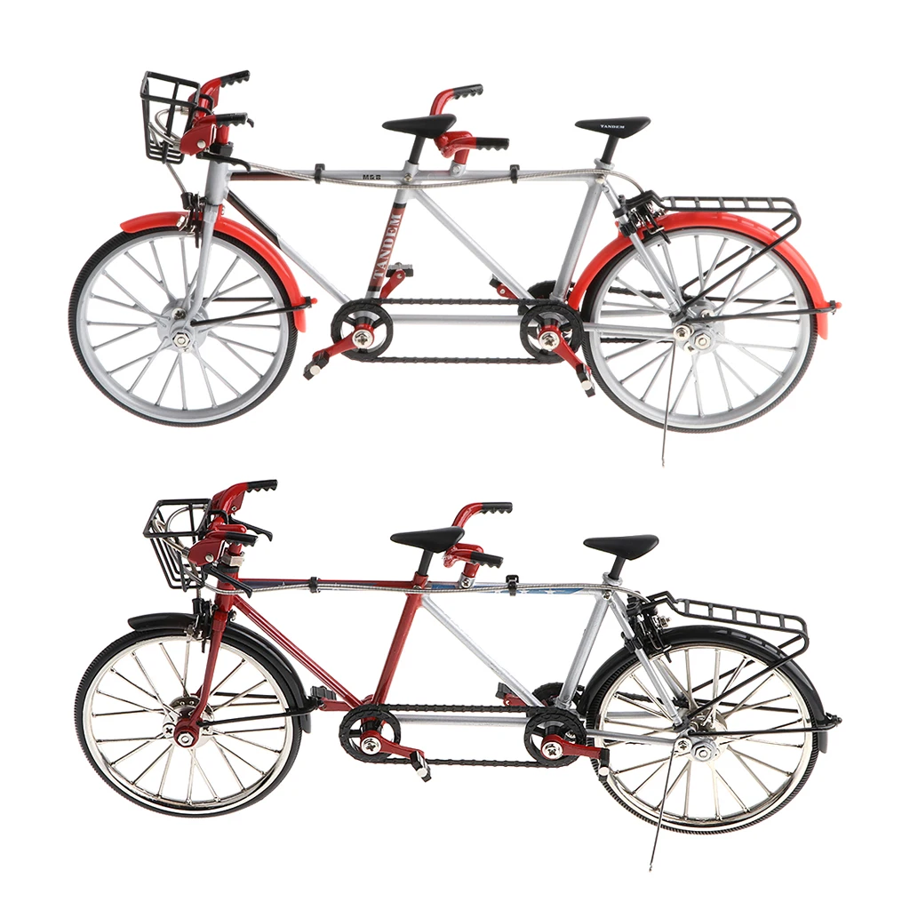 2X 1/10th Miniature Tandem Bike Cycling Toy Velodrome Diecast Vehicle Model Playset Birthday Gift