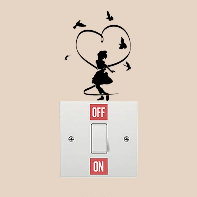 Funny Accessories Home Decor Vinyl Light Switch Sticker Wall Decal 6SS0331in Wall Stickers from