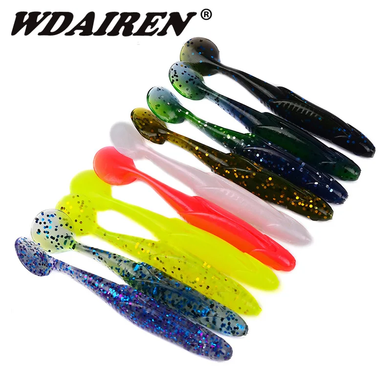 

WDAIREN 90mm 6.2g 10pcs Wobblers Fishing Lures Easy Shiner Swimbaits Silicone Soft Bait Double Color Carp Artificial Soft Lure