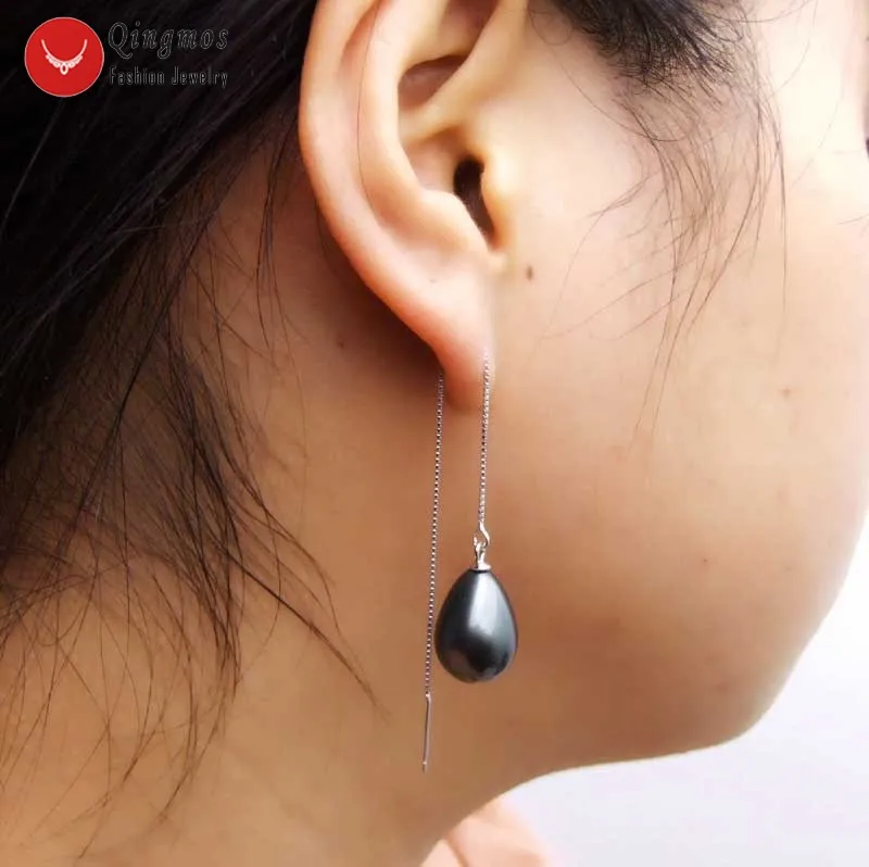 Женские серьги подвески Qingmos из серебра 925 пробы 4 дюйма 12 х16 мм|Серьги-подвески| |