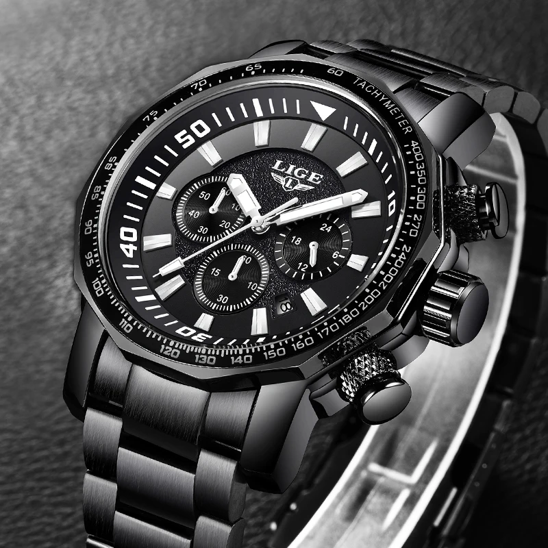 Koop LUIK Horloge Mannen Mode Sport Quartz Klok Heren Horloges Top Brand Luxe Volledige Steel Zaken Waterdicht Horloge Relogio Masculino