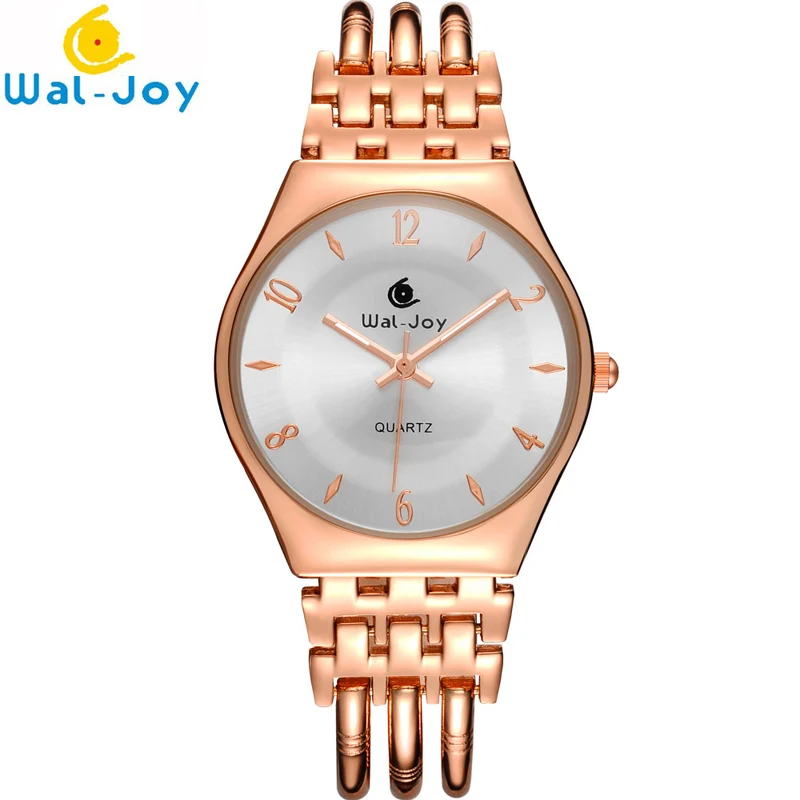 Wal-Joy Брендовые женские часы ультра тонкий циферблат роскошные золотые часы дамские нарядные часы водонепроницаемый браслет для часов подарок(WJ9006 - Цвет: Rose Gold
