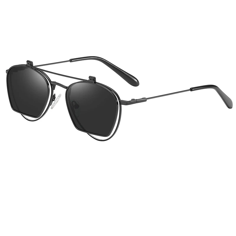 Складные солнцезащитные очки мужские женские солнцезащитные очки модные пилот дорожные очки унисекс вождение автомобиля затемняющие очки Oculos De Sol 201914 - Цвет линз: black grey