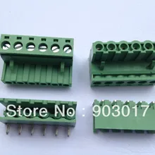 Угол 6way/pin 5.08 мм Клеммная колодка Разъем вставные Тип зеленый 20 шт. в партии Лидер продаж
