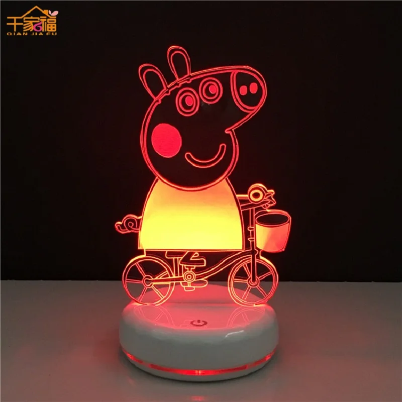 Peppa Pig, маленькие девочки, игрушечные лампы, светодиодные ночные светильники, Детские фонари для кормления, Зарядные линии
