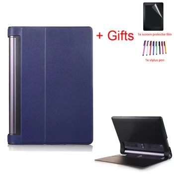 

Magnet Flip PU Leather Case for Lenovo YOGA TAB 3 PRO 10.1 X90L/F & Yoga TAB 3 Plus 10.1 YT-X703 Tablet Stand Cover +Film+Pen