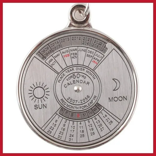 bottomprice Super Perpetual Unique Metal Key Chain Ring 50 Years Calendar Keyring High Quality | Аксессуары для одежды