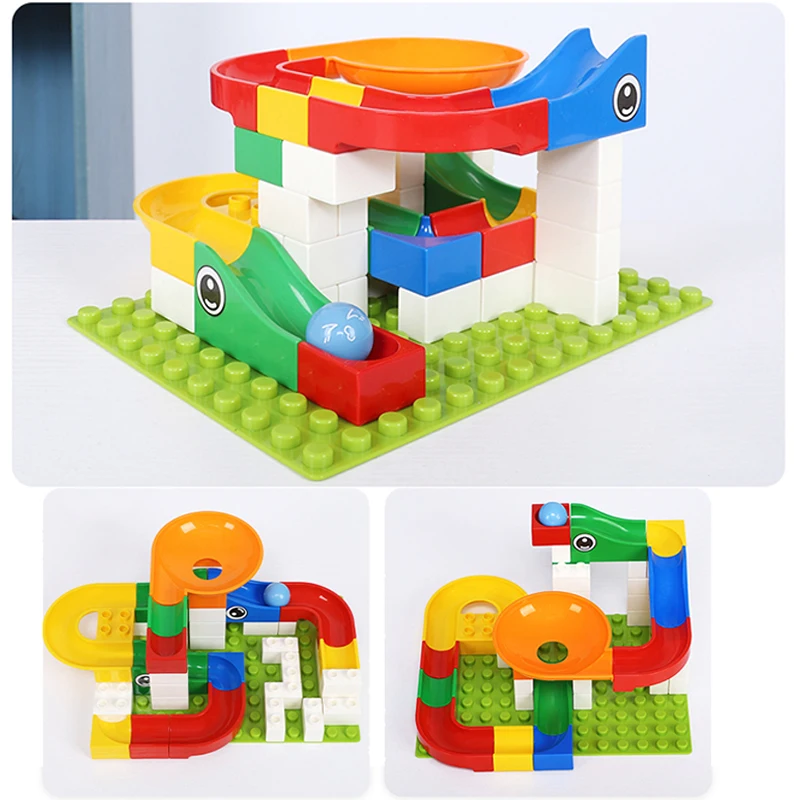 

Marble Race Run Maze Ball Track Building Blocks ABS Funnel Slide Big Size Brick Compatible LegoINGlys DuploING Blocks