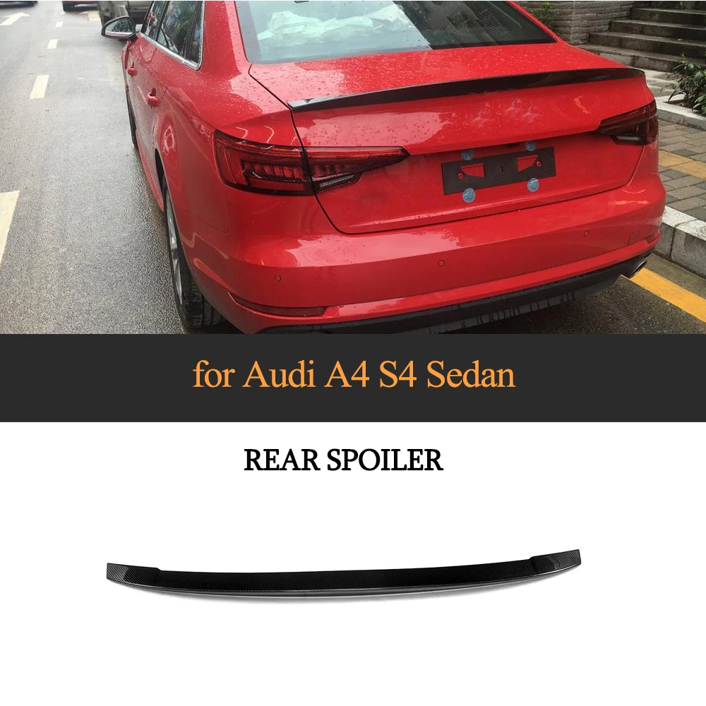 

Boot Lip Wing for Audi A4 S4 Sedan 2017 2018 Car Styling Carbon Fiber Rear Trunk