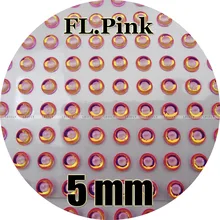 5 мм 3D флуоресцентный Неон розовый(белый зрачок)/ 350 мягкие формованные 3D голографические рыбные глаза, мухобойка, джиг, приманка