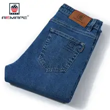 Aemape jeans männer gerade klassische original fit fünf taschen jean jeans mit marke logo