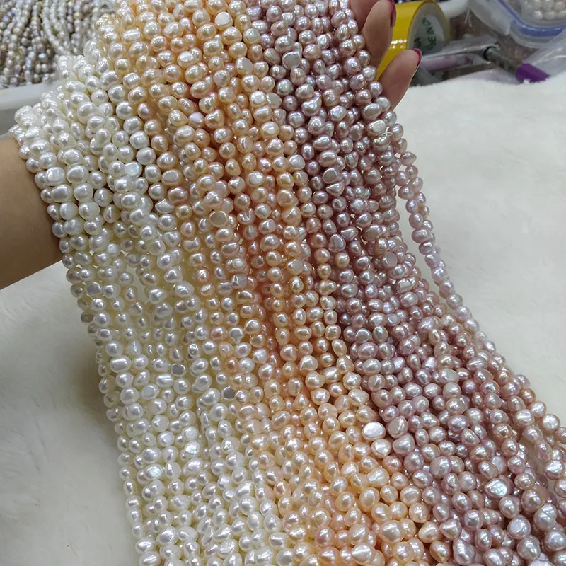 

Natural Freshwater Pearl Beads High Quality 38cm Punch Loose Beads for DIY Women Necklace Bracelet Jewelry Making 3 Color