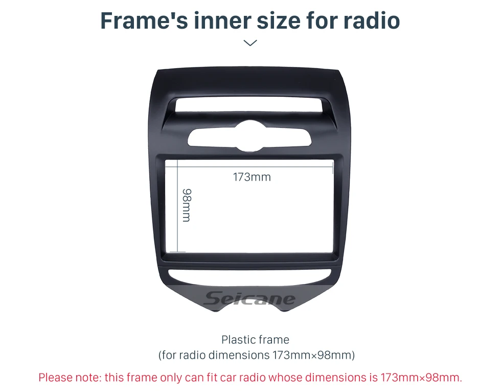 Seicane Black Double Din 2012 Hyundai IX20 with Manual AC Car Radio Fascia Dash CD Trim Installation DVD panel Frame