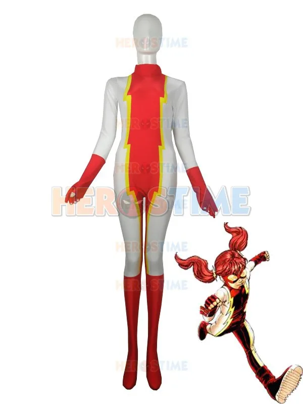 Костюм супергероя Flash Iris West Impulse из спандекса для костюмированной вечеринки на