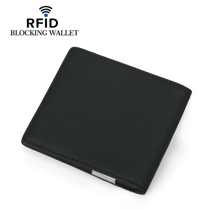 Кожаный зажим для денег и Кредитная карта кошелек rfid Блокировка держатель