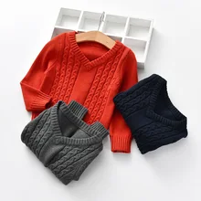 Winter Baby Sweater V-neck Knitted Sweaters Kids-pullover Boys Sweaters Knitted Baby Clothes 1-5Year boys sweaters high quality baby trui baby girls sweater autumn winter baby warm clothes kids sweater