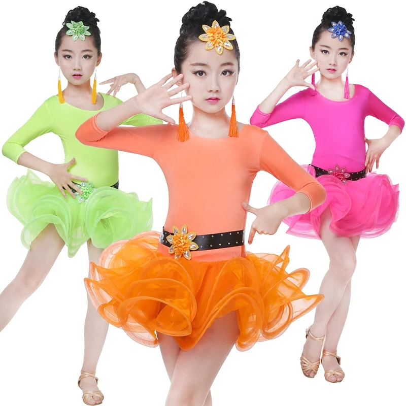 New girls Latin dance wear Children's Latin dance grading competition practice clothes Children