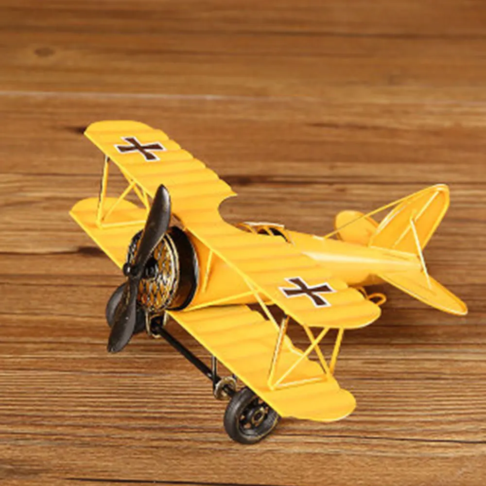 

1 PCS Retro large hand wrought iron aircraft model desktop decoration creative home metal craft decorations