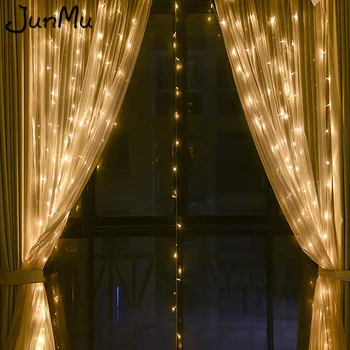 

Curtain LED String Light Fairy Icicle LED Christmas Garland Wedding Party Patio Window Outdoor String Light Decoration 3x3M