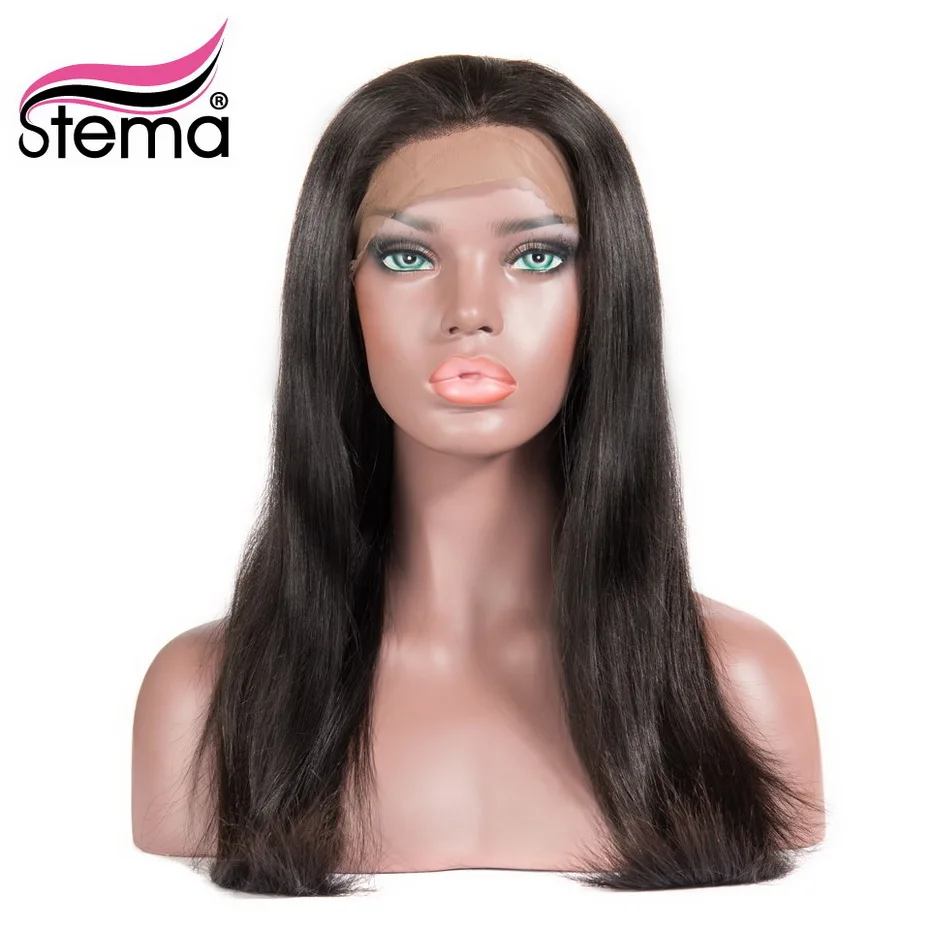 

Stema 360 Lace Frontal Wig Straight 10-30inch 250% Density Hair Pre Plucked 22.5x4 lace wig Brazilian Remy Hair Natural color